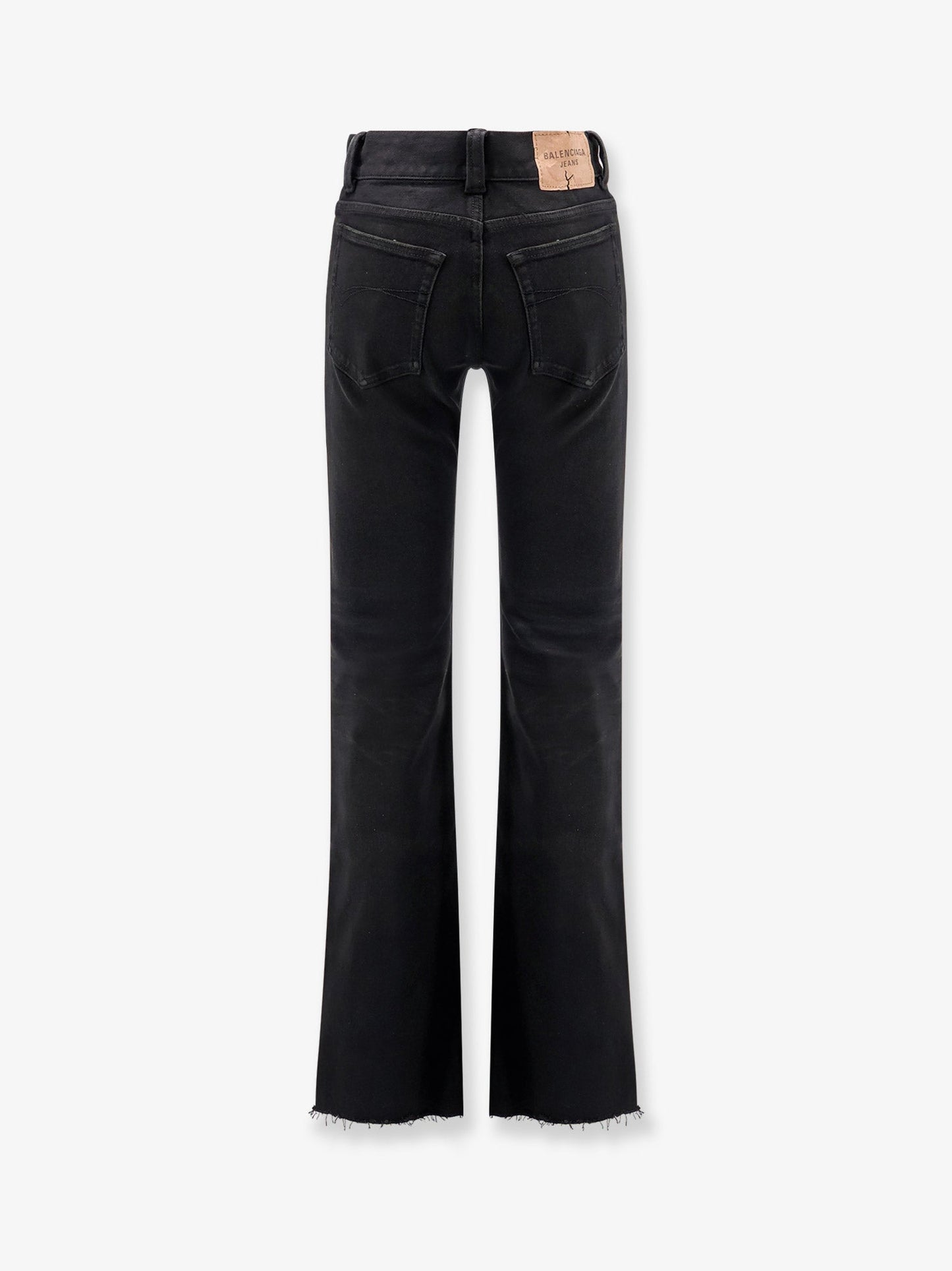 Balenciaga Women Denim Trousers With Frayed Edges