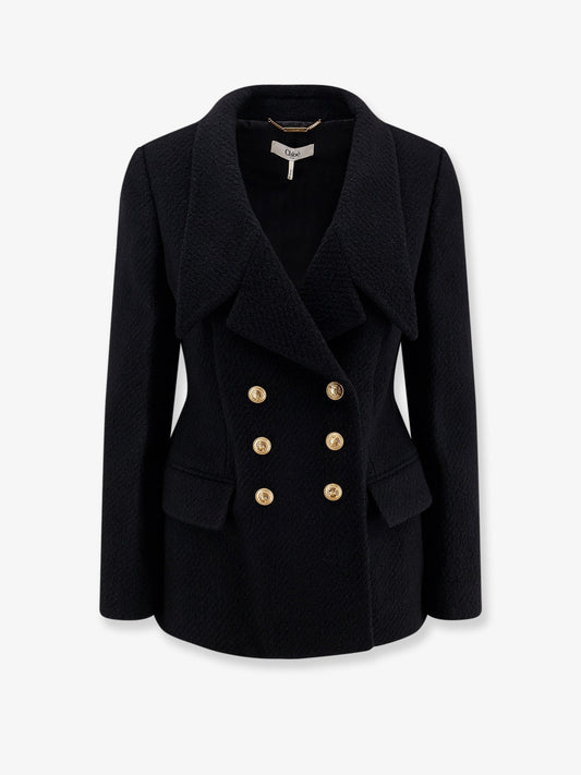 Chloe' Women Double-Breasted Virgin Wool Blend Blazer