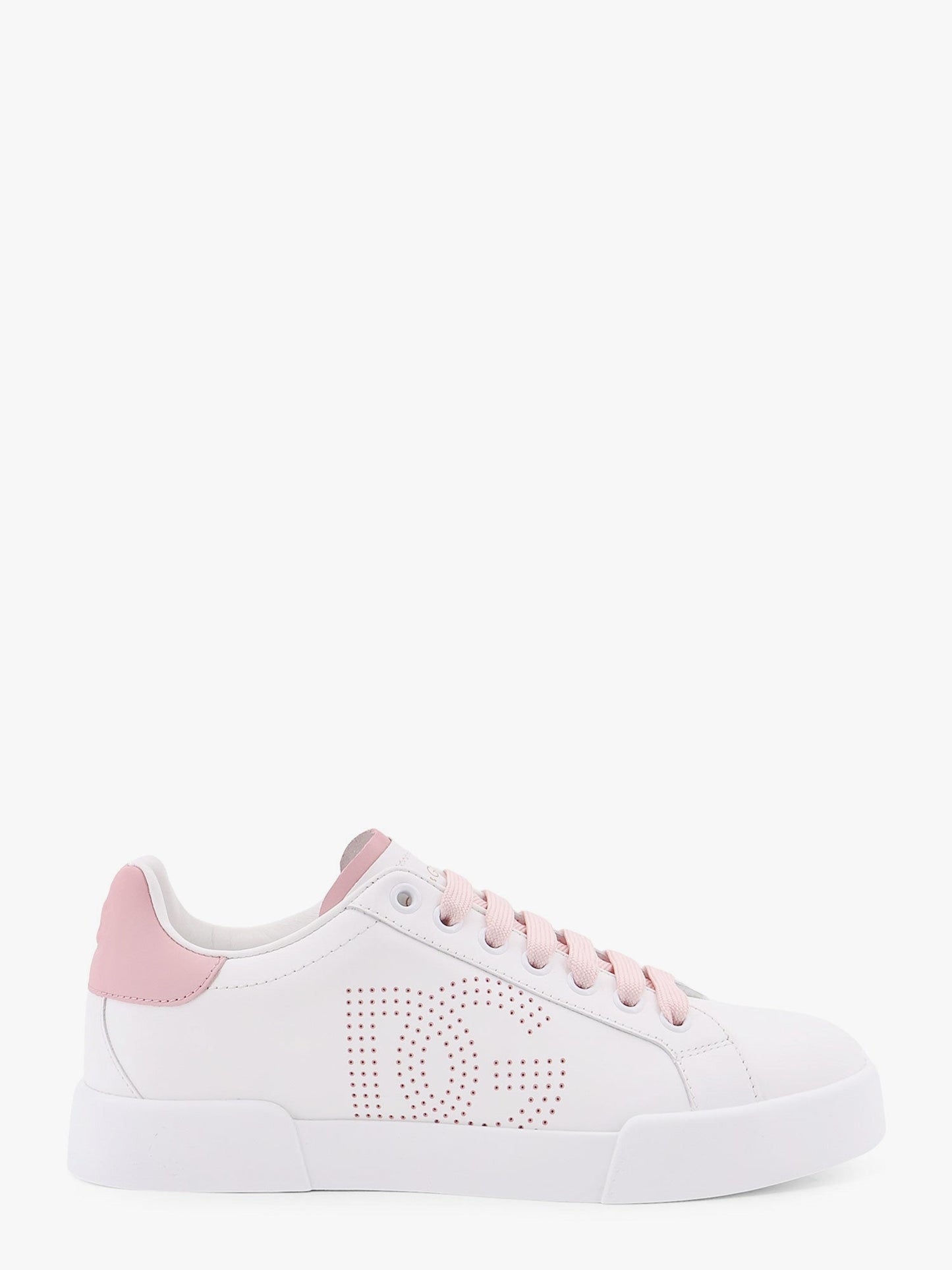 Dolce & Gabbana Women Portofino Low-Top Leather Sneakers With Lateral Monogram