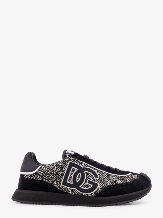 Dolce & Gabbana Men Low-Top Wool Sneakers With Suede Inserts