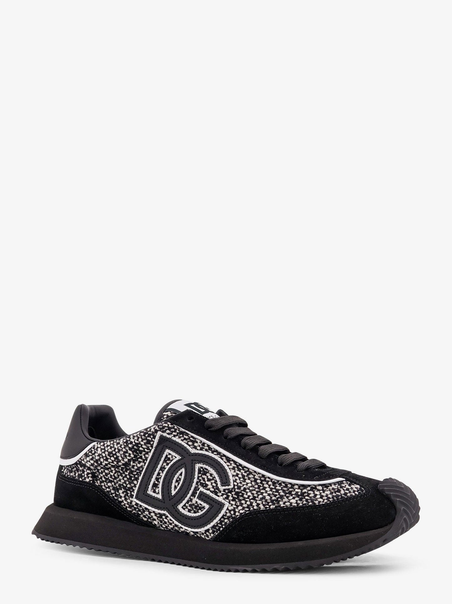 Dolce & Gabbana Men Low-Top Wool Sneakers With Suede Inserts