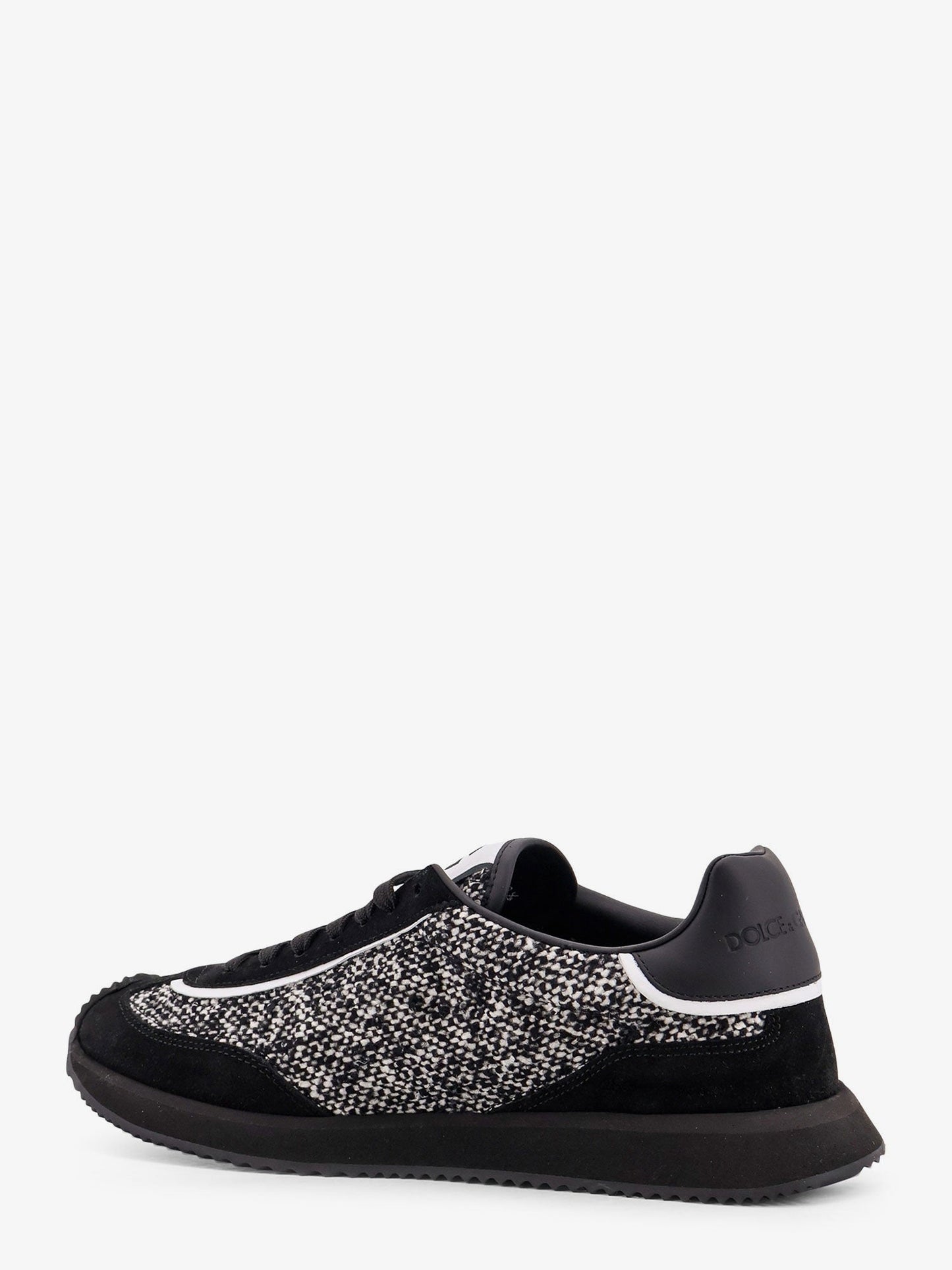 Dolce & Gabbana Men Low-Top Wool Sneakers With Suede Inserts