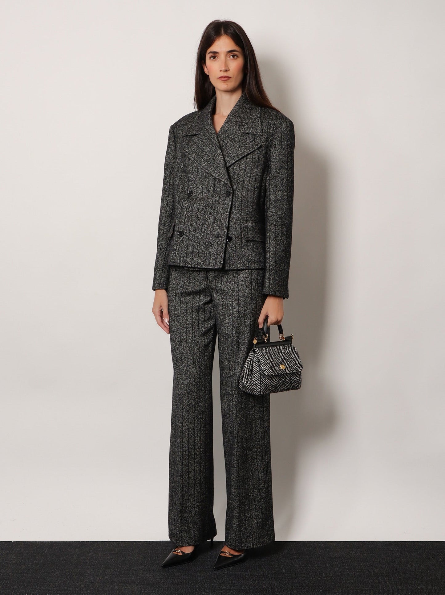 Dolce & Gabbana Women Wool Blend Striped Double-Breasted Blazer