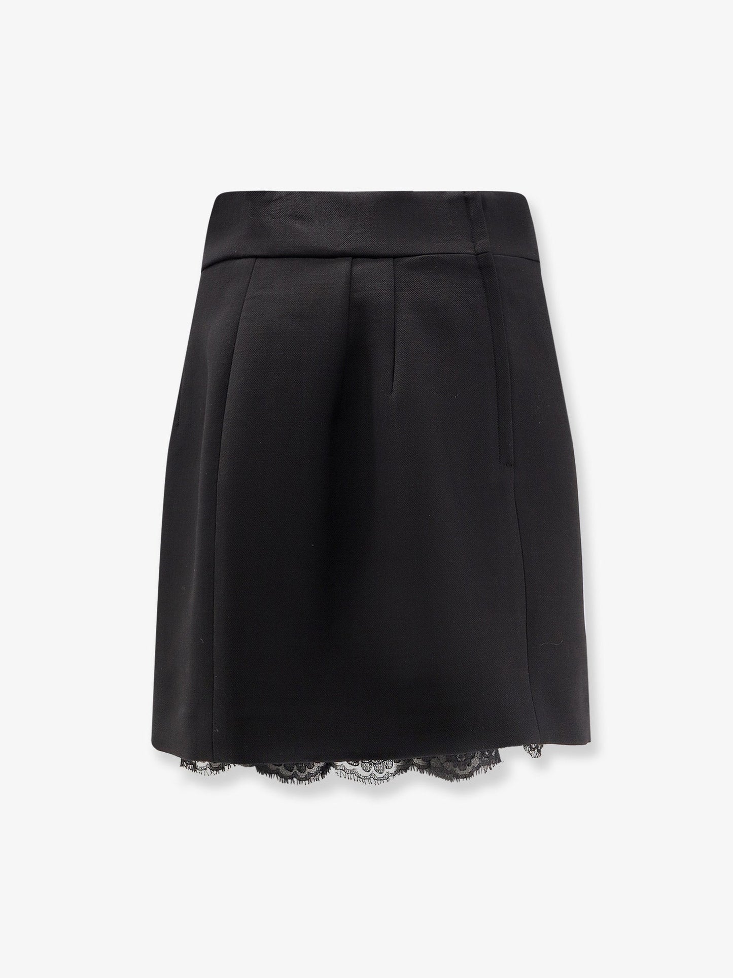 Dolce & Gabbana Women Virgin Wool Miniskirt With Lace Detail