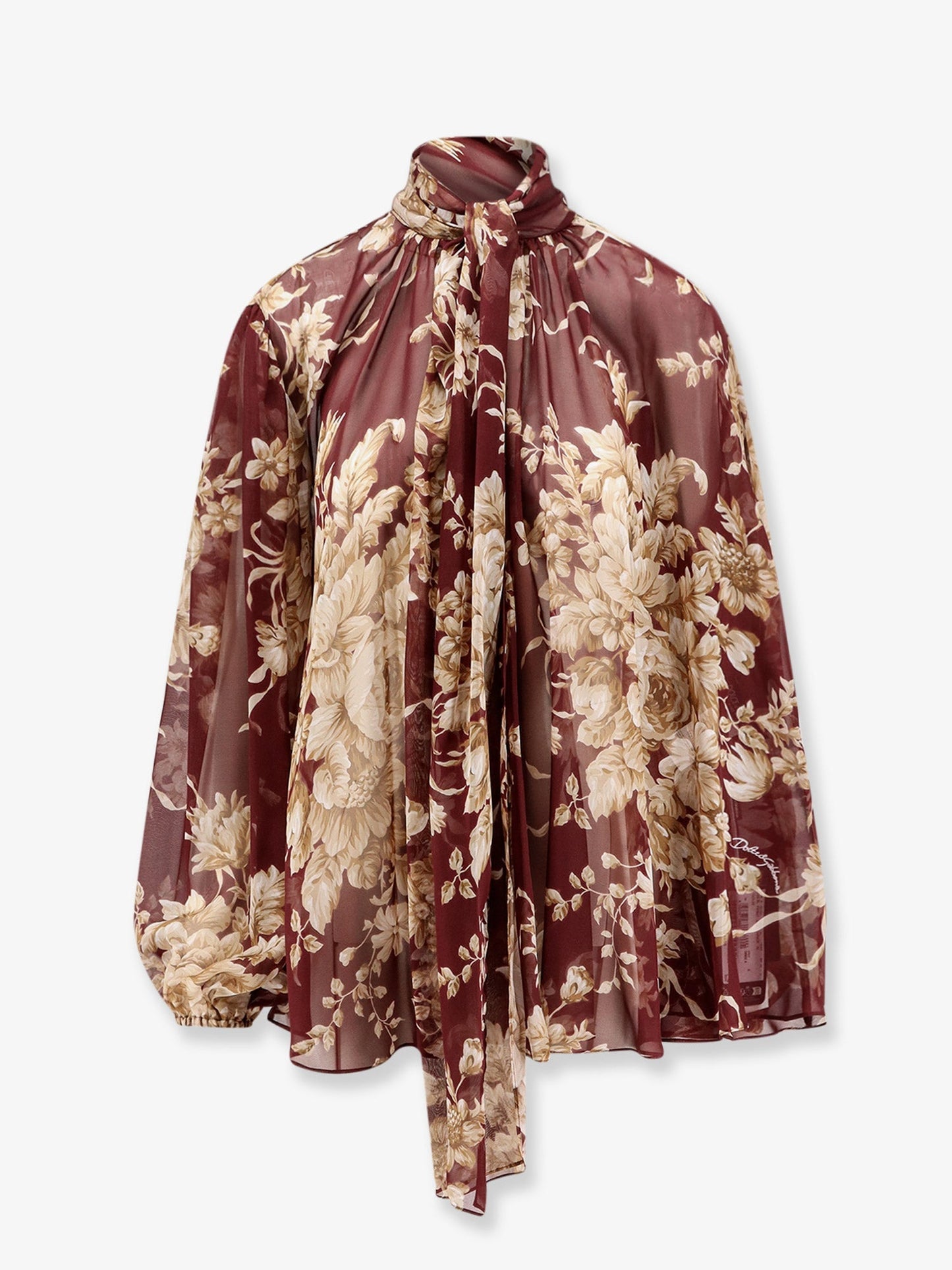 Dolce & Gabbana Women Chiffon Shirt With Rose Print