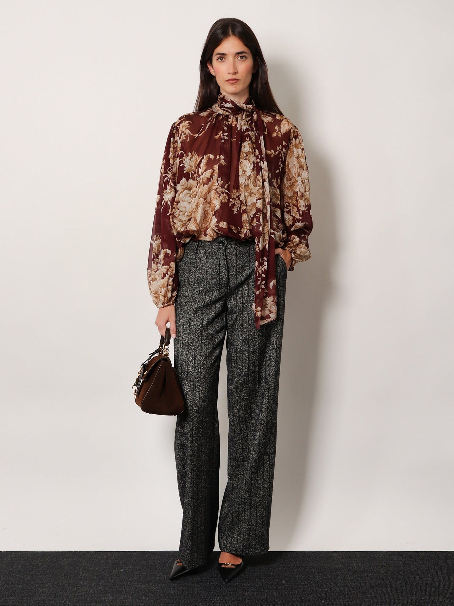 Dolce & Gabbana Women Chiffon Shirt With Rose Print