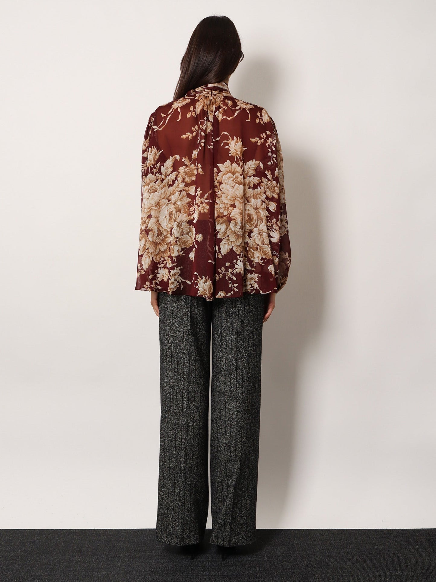 Dolce & Gabbana Women Chiffon Shirt With Rose Print