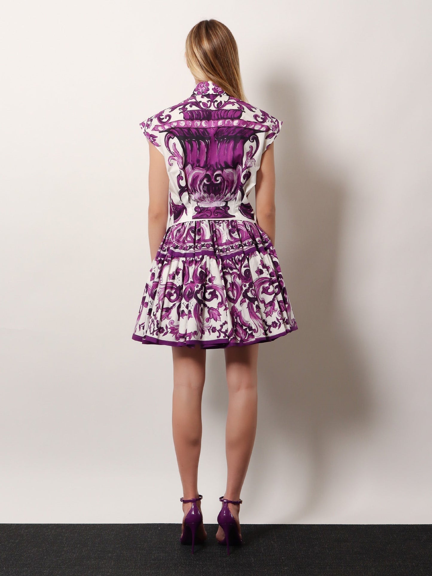 Dolce & Gabbana Women Cotton Shirt With Maiolica Print