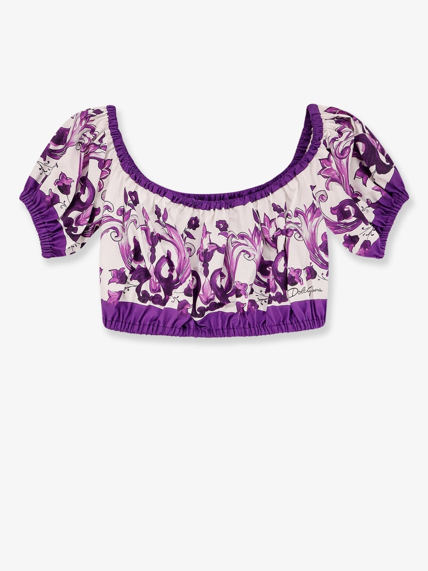 Dolce & Gabbana Women Cotton Top With Maiolica Print
