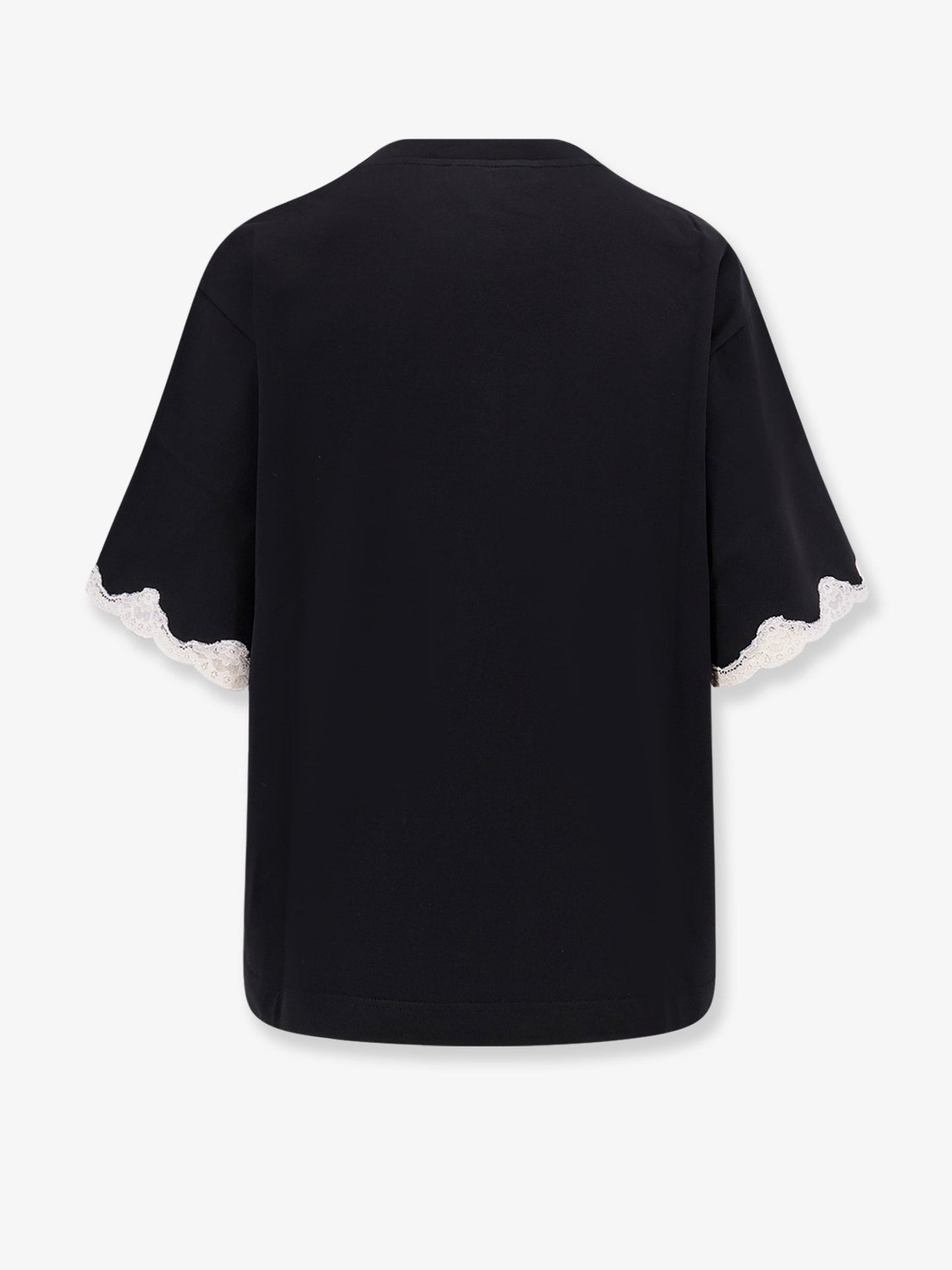 Dolce & Gabbana Women Cotton T-Shirt With Lace Details