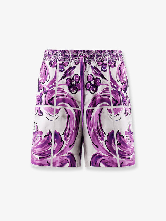 Dolce & Gabbana Women Cotton Shorts With Maiolica Print