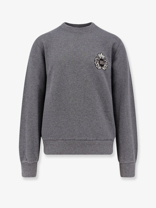 Dolce & Gabbana Men Cotton Sweatshirt With Logo Patch