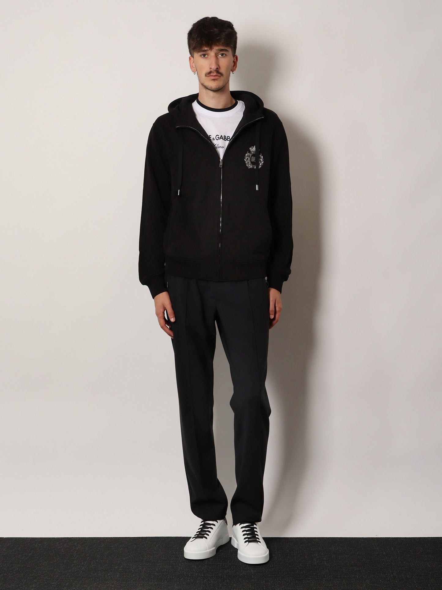 Dolce & Gabbana Men Cotton Sweatshirt With Logo Patch