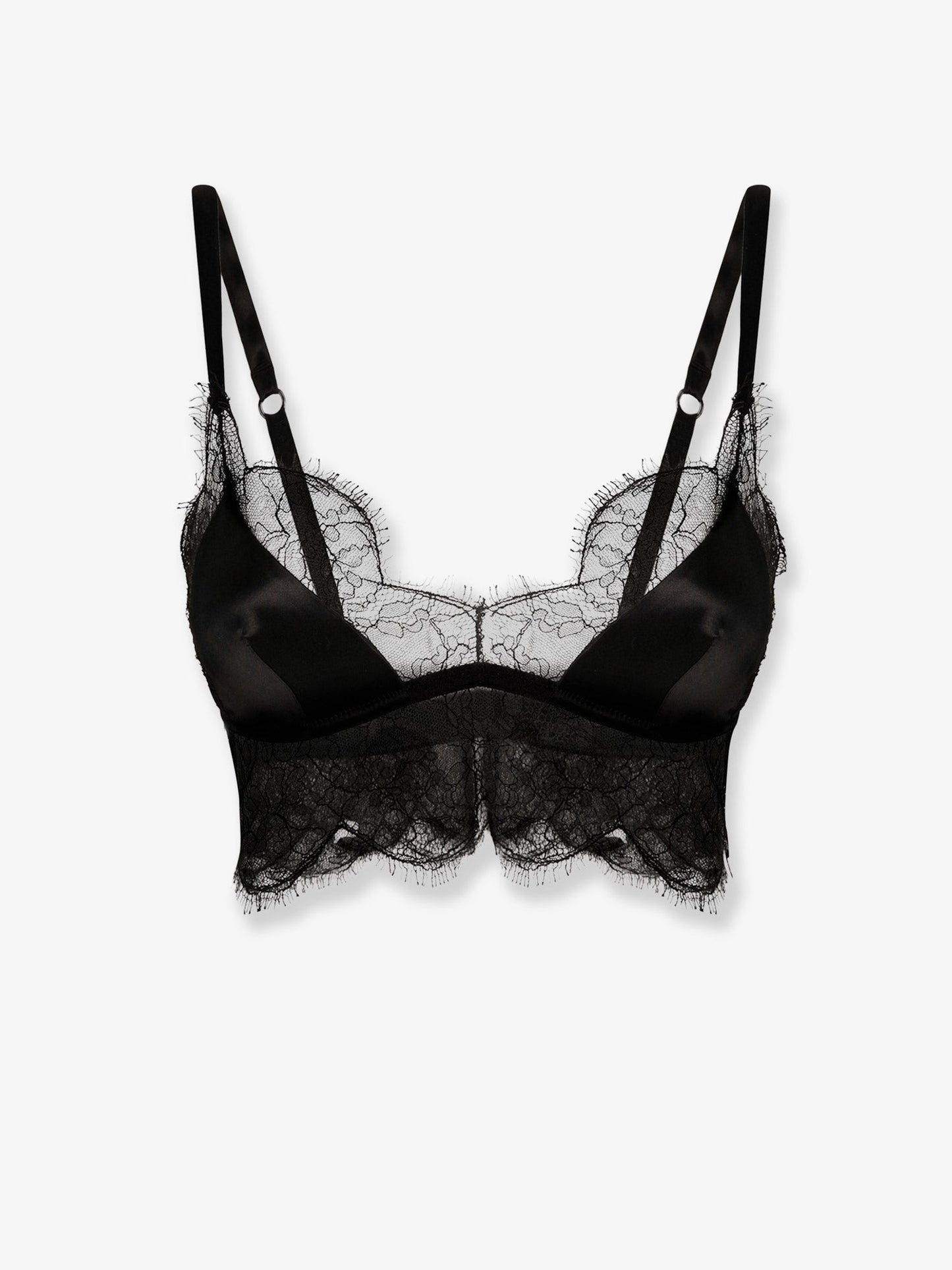 Dolce & Gabbana Women Silk Bra With Lace Inserts