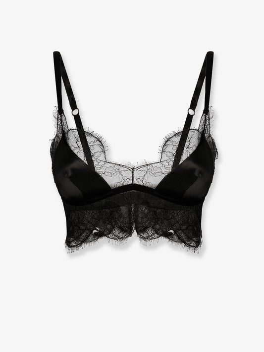 Dolce & Gabbana Women Silk Bra With Lace Inserts