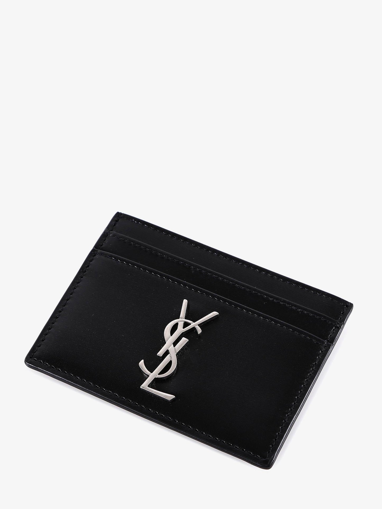 Saint Laurent Men Cassandre Leather Card Holder