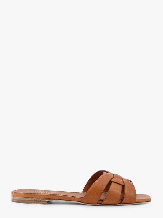 Saint Laurent Women Tribute 05 Flat Leather Sandals