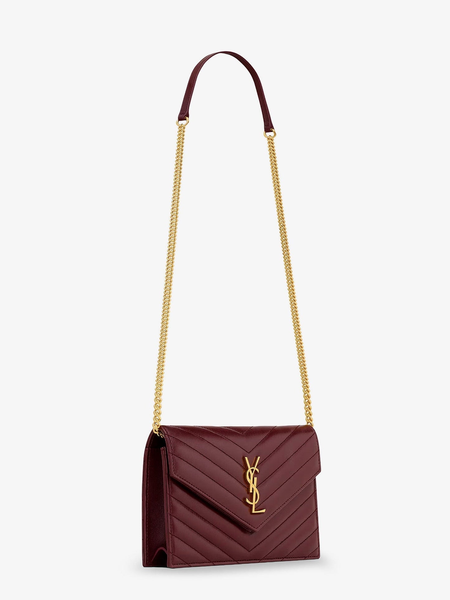 Saint Laurent Women Envelope Leather Shoulder Bag