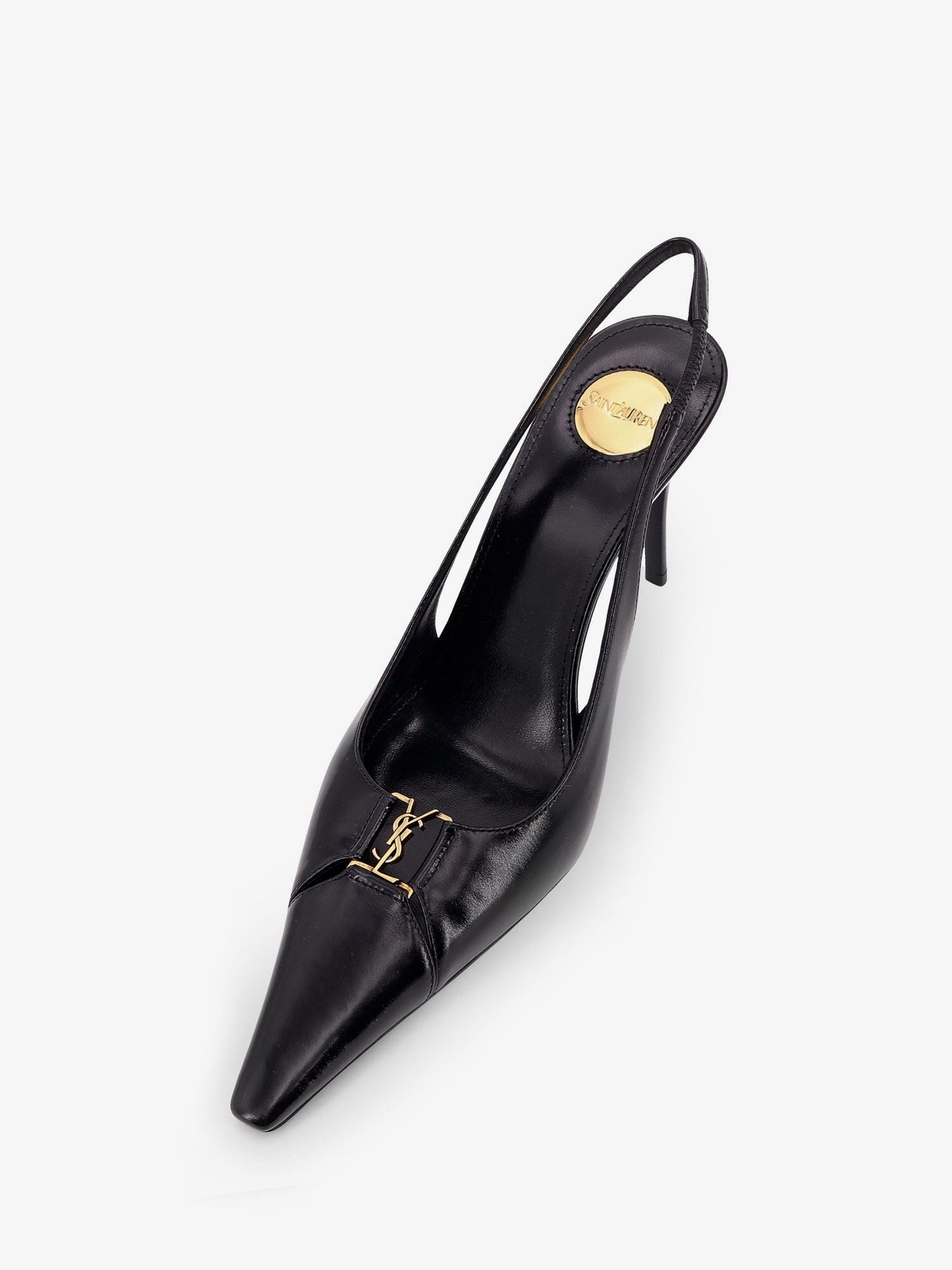 Saint Laurent Women Babylone 90 Pum Leather Slingback Pumps
