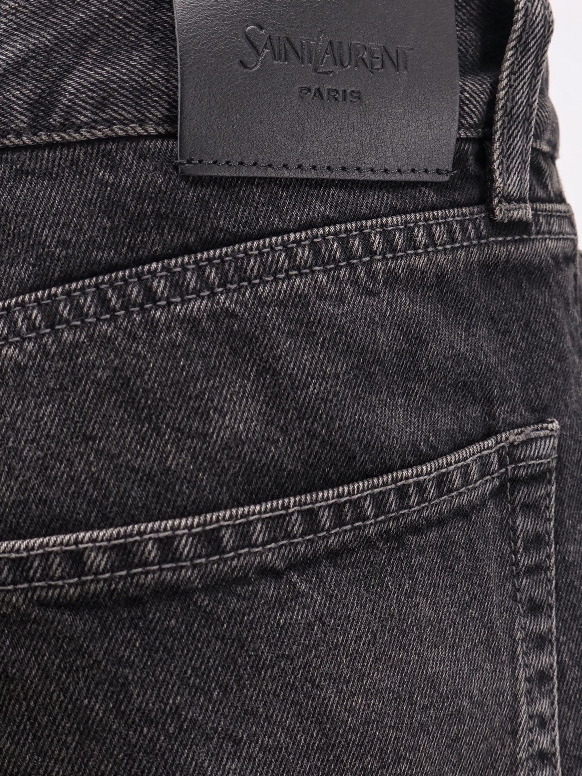 Saint Laurent Men Long Mick Black Denim Trousers