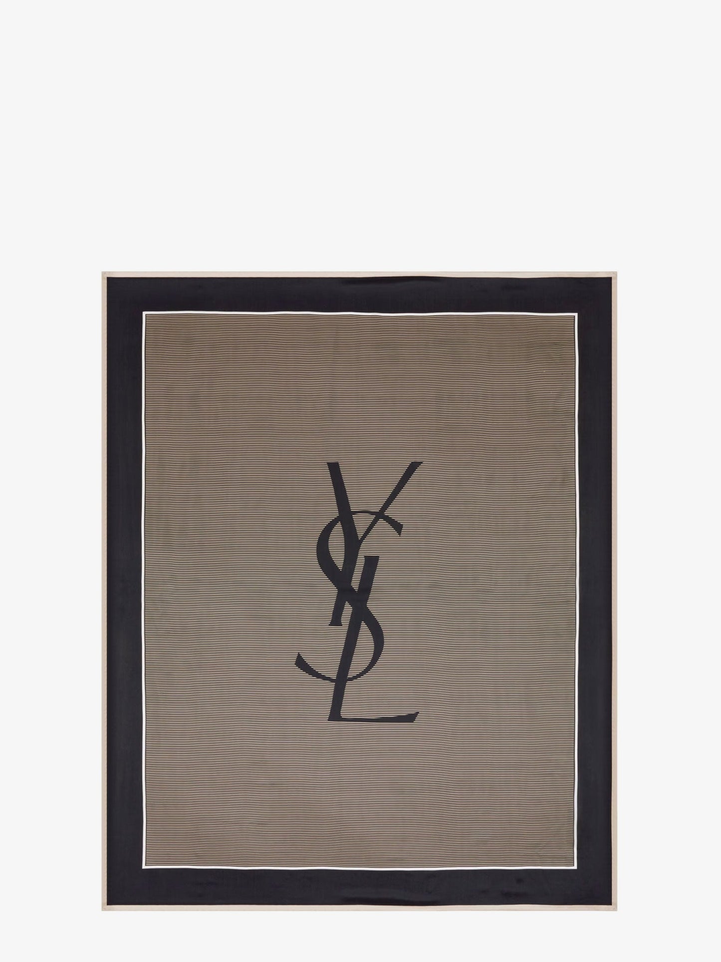 Saint Laurent Women Cassandre Striped Silk Charmeuse Stole