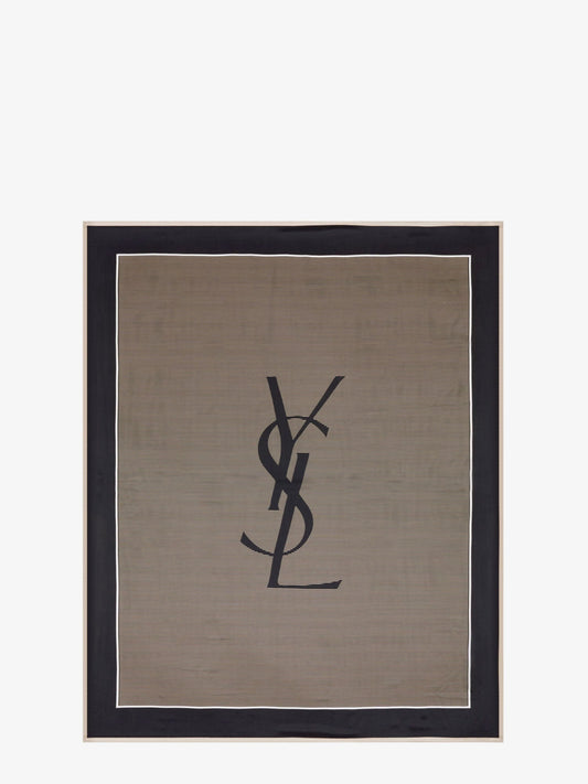Saint Laurent Women Cassandre Striped Silk Charmeuse Stole