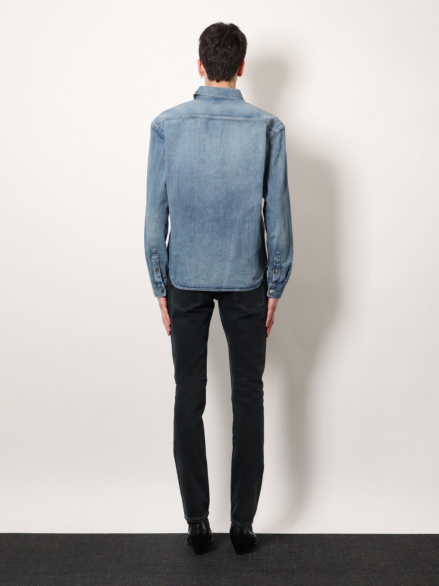 Saint Laurent Men Cassandre Denim Shirt