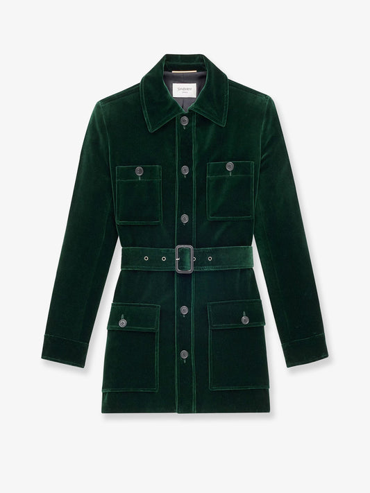 Saint Laurent Women Sahariana Velvet Blazer