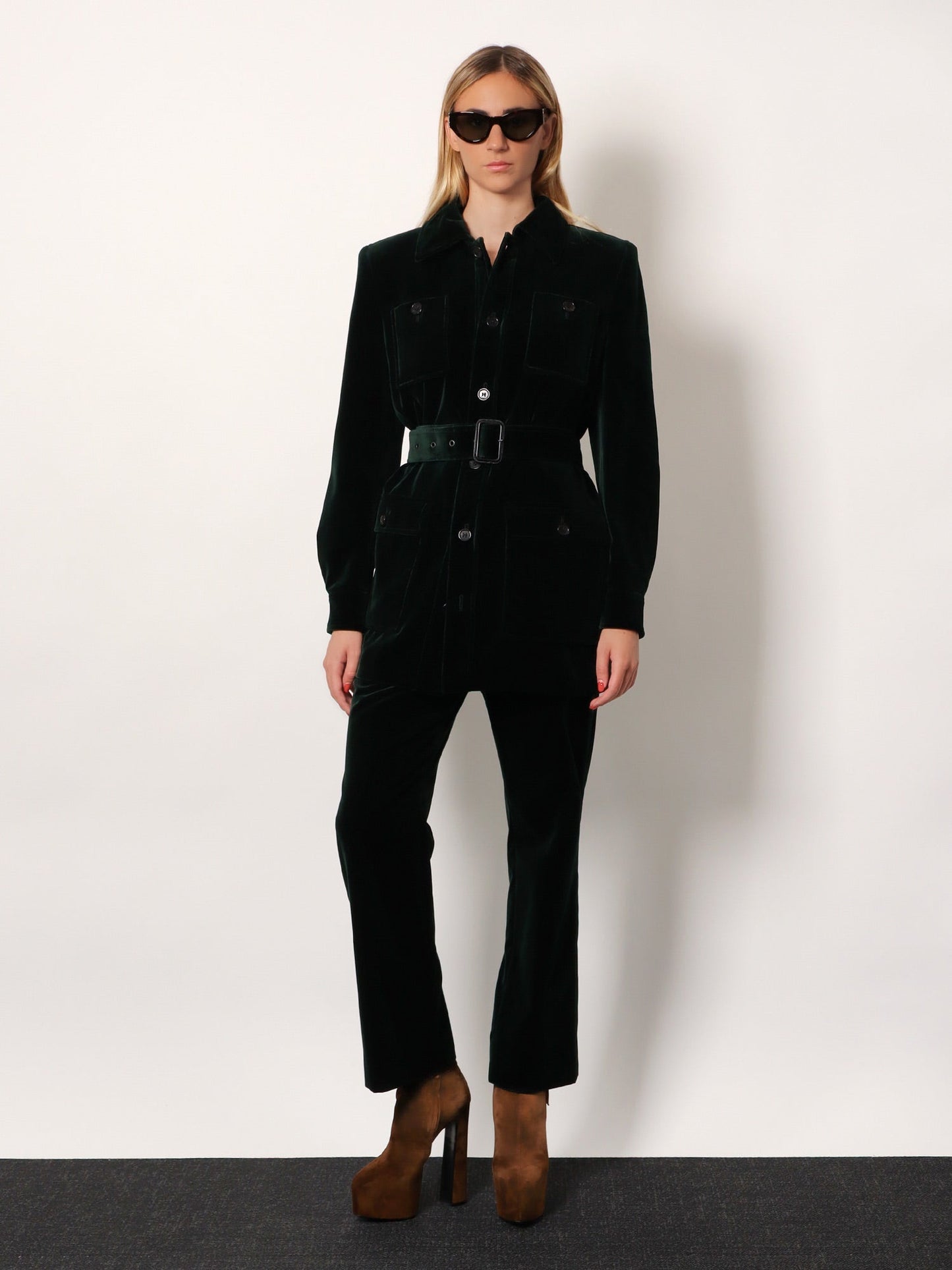 Saint Laurent Women Sahariana Velvet Blazer