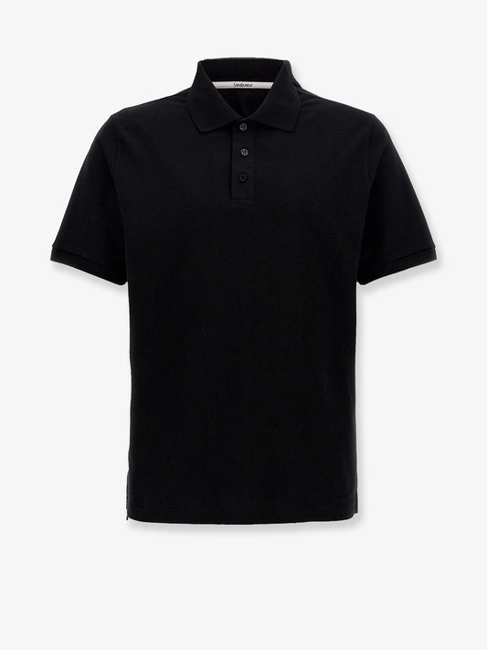 Saint Laurent Men Cotton Blend Polo Shirt With Cassandre Embroidery