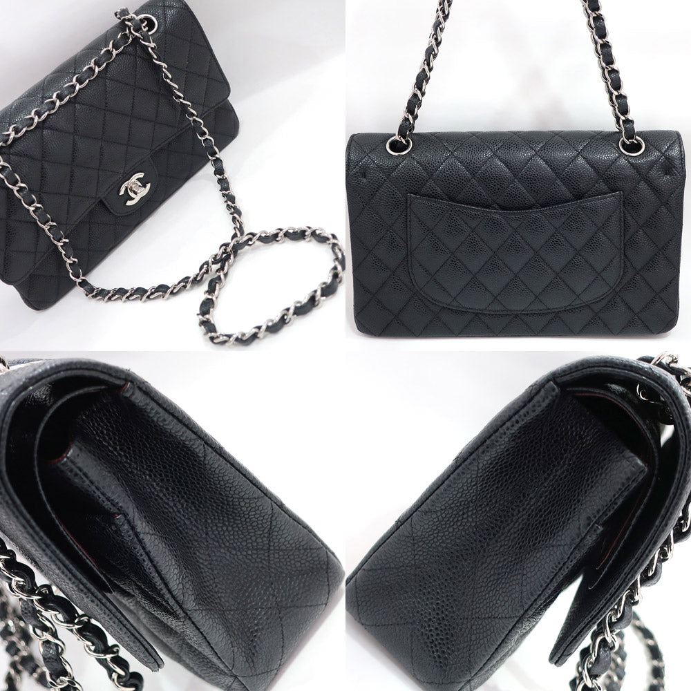 Chanel Bag Matrasse 25 A01112 Chain Shoulder CC Mark W Flap Caviar S BK/SV G  Women 19th Eight-digit    Bag Box