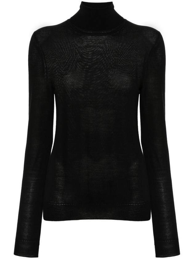 Saint Laurent Cassandre Wool Turtle Neck Black