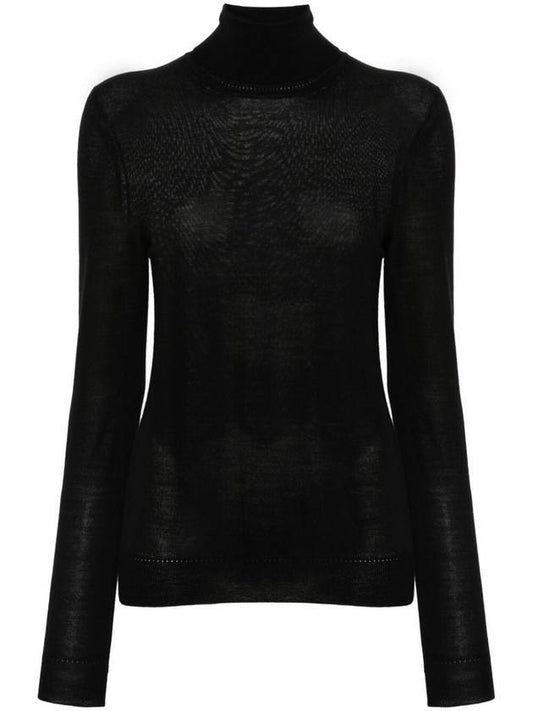 Saint Laurent Cassandre Wool Turtle Neck Black