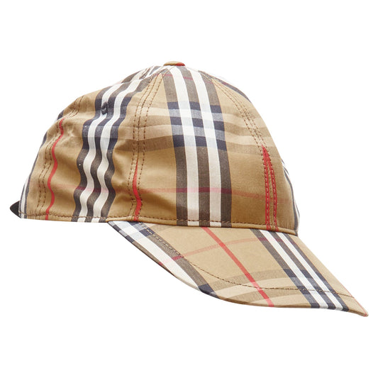 Burberry check cotton adjustable leather strap dad cap