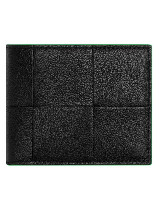 Bottega Veneta Cassette Bifold Half Wallet Parakeet Black