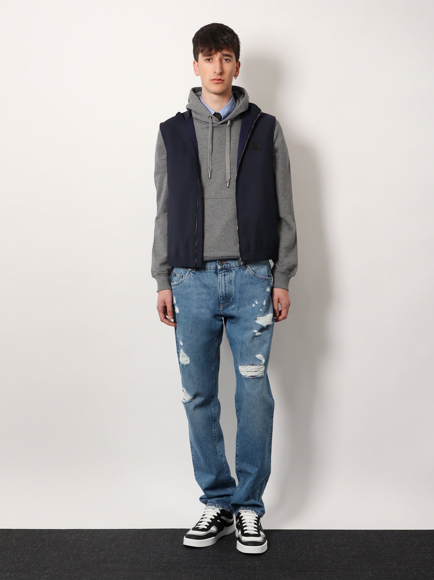 Dolce & Gabbana Men Wool Blend Sleeveless Jacket