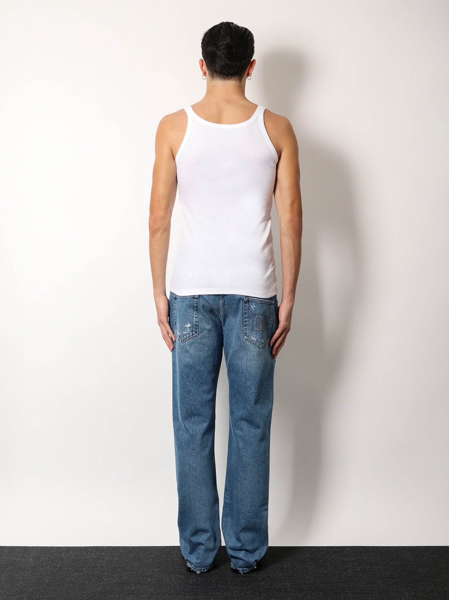 Dolce & Gabbana Men Ribbed Cotton Tank Top