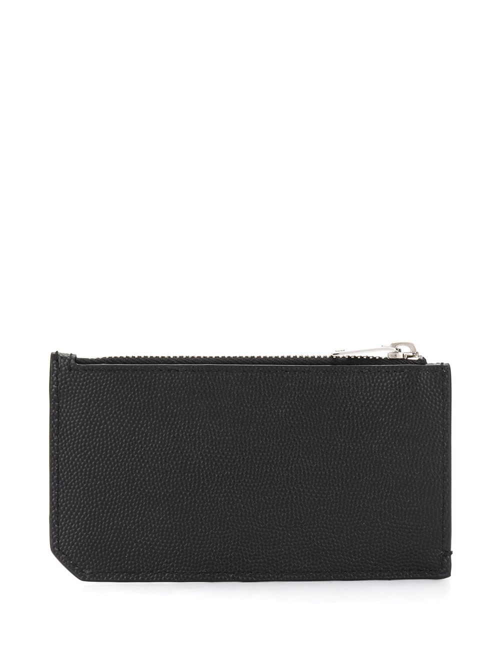 Saint Laurent Men Fragments Zipped Card Case In Grain De Poudre Leather