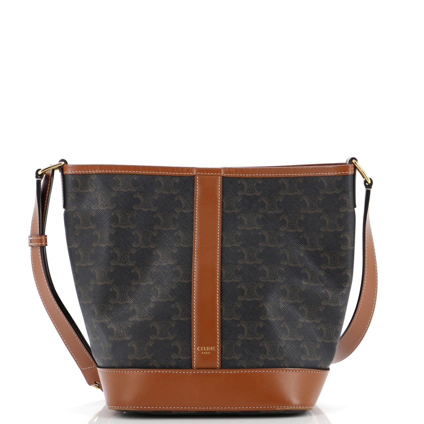 Celine Bucket Bag Triomphe Coated Canvas Small