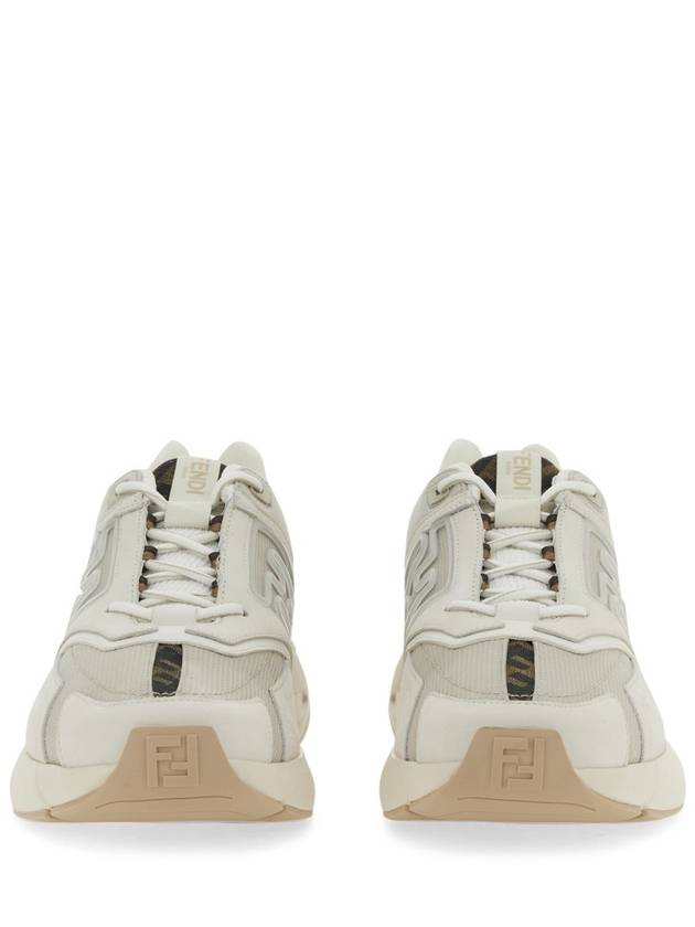 Fendi Fester Trainer Nubuck Leather Low Top Sneakers White