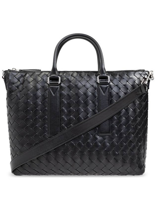 Bottega Veneta Bottega Veneta Briefcase Intrecciato Soft, Men's, Black