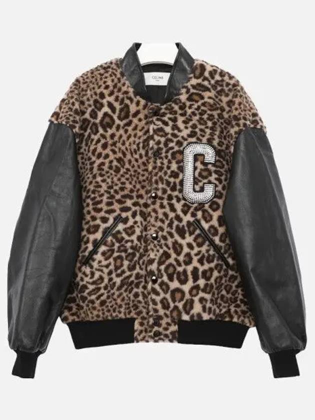 CELINE Teddy Jacket In Leopard-Print Fleece With Embroidered Patch Guepard