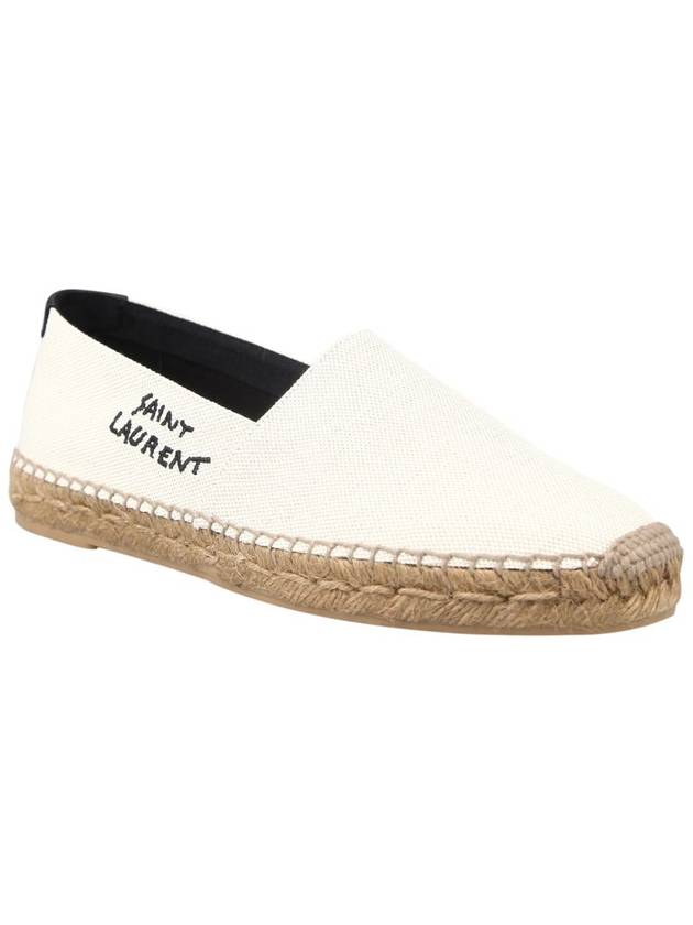 Saint Laurent Logo Monogram Espadrilles Beige