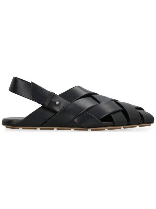 Bottega Veneta Alfie Intrecciato Leather Mule Sandals Black