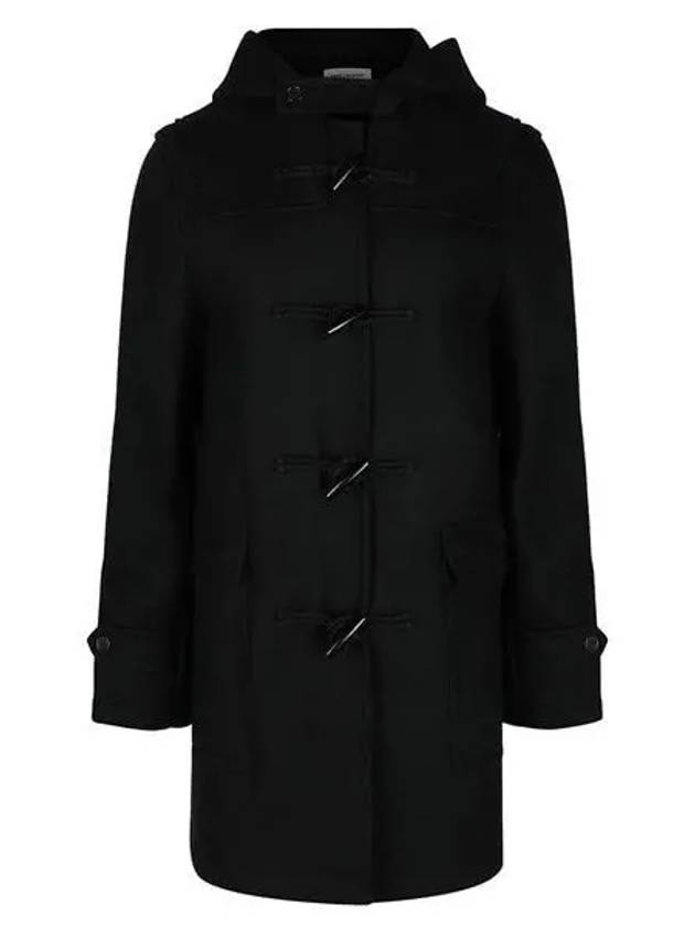 Saint Laurent Tteokbokki Wool Duffel Coat Black