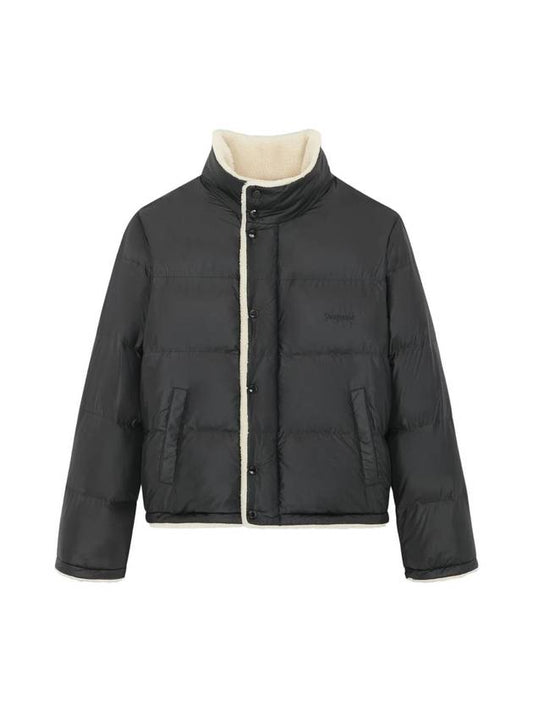 Saint Laurent Shearling Lining Nylon Down Puffer Jacket Black