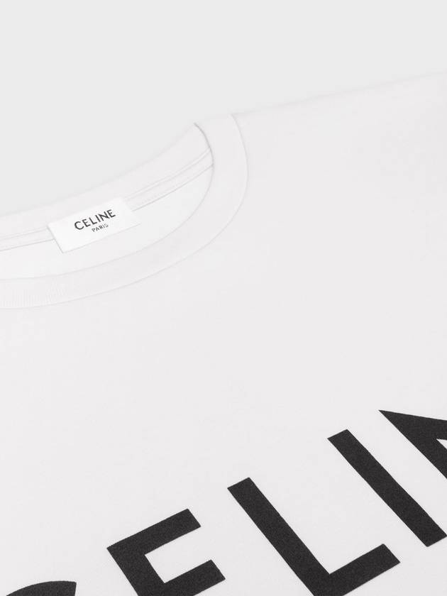 CELINE Logo Print Cotton Short Sleeve T-shirt White