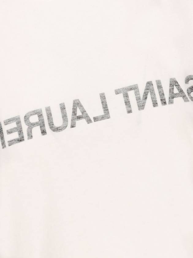 Saint Laurent Reverse Short Sleeve T-Shirt Nature Et Noir