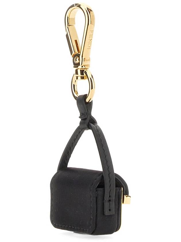 Fendi Public Pico Baguette Key Holder Black Gold