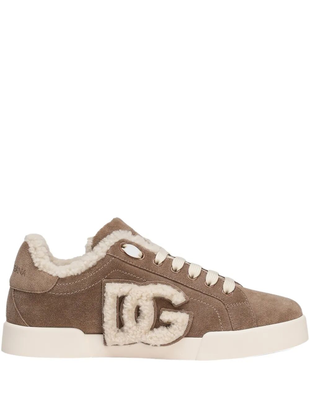 Dolce & Gabbana Women Suede Sneakers With Shearling Lining